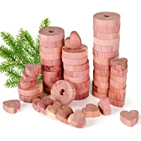 QUARED Madera de Cedro- Repelente Natural 54 Piezas Juego de Repelente contra de Polilla de Cedro Natural para Ropa…